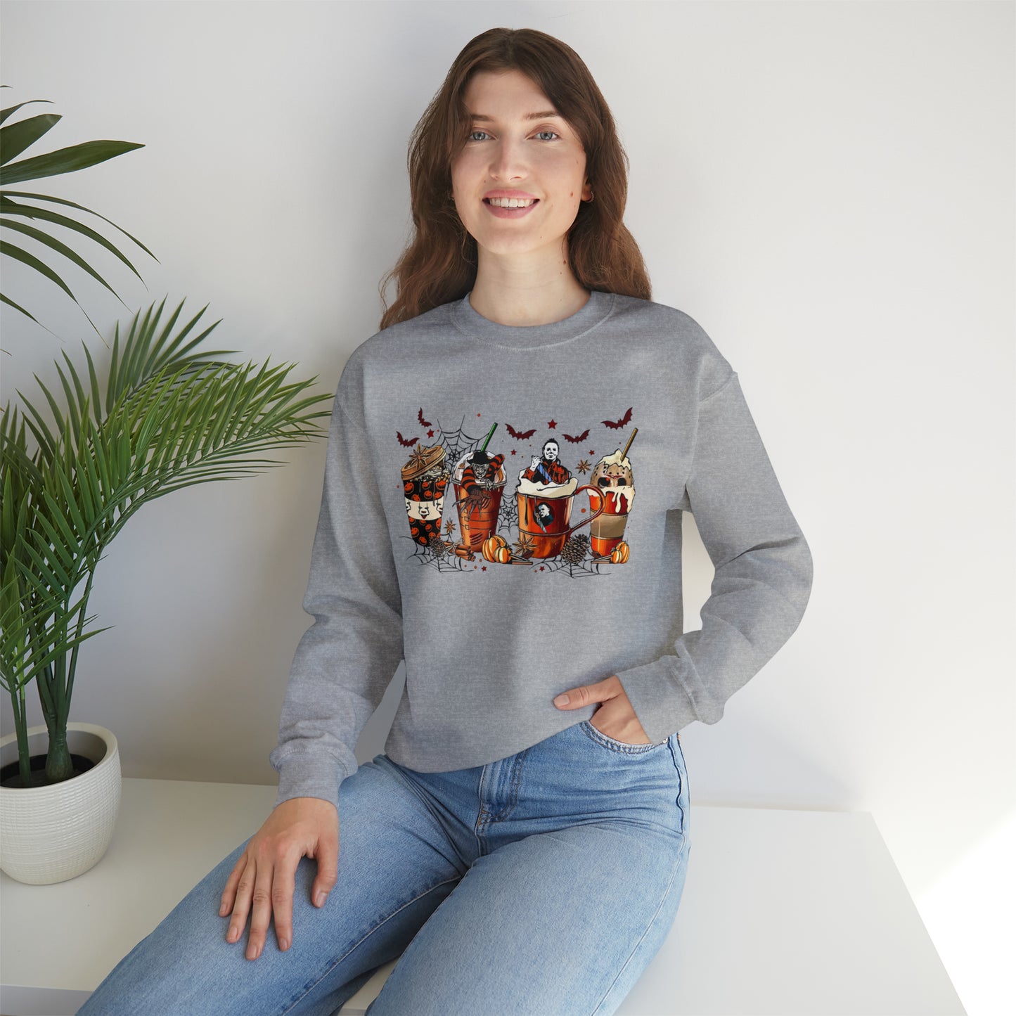 Halloween Coffee Lover Sweatshirt Unisex Heavy Blend™ Crewneck Sweatshirt