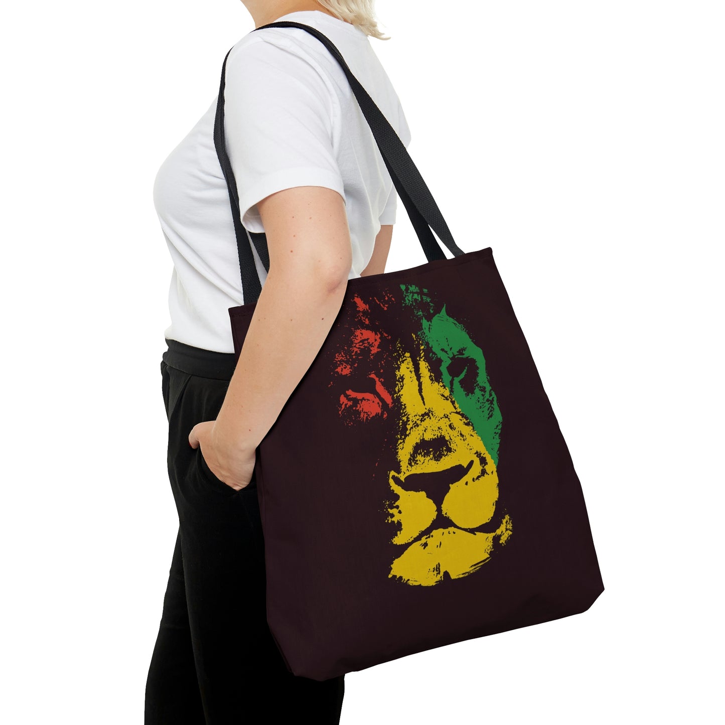Jamaica Lion Black AOP Tote Bag