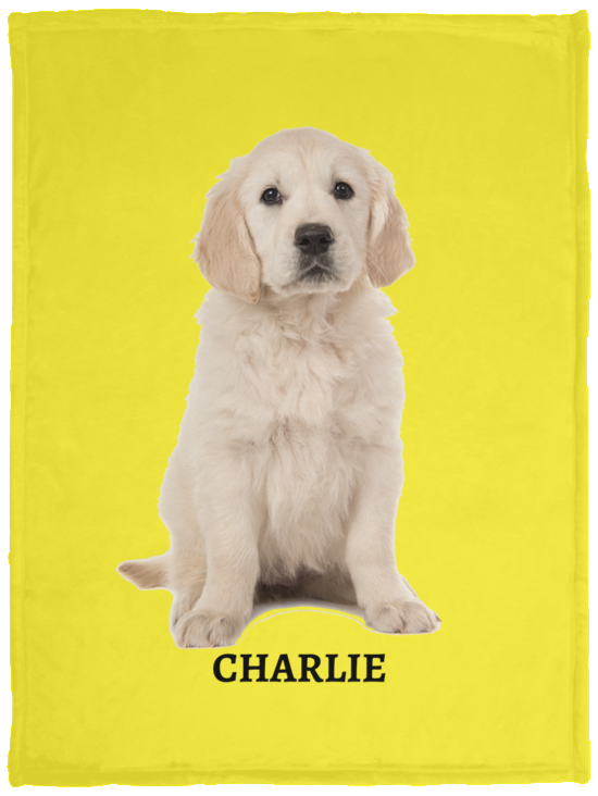 Custom Pet Blanket Using Pet Photo + Name Personalized Dog and Cat Blanket VPS Cozy Plush Fleece Blanket - 30x40