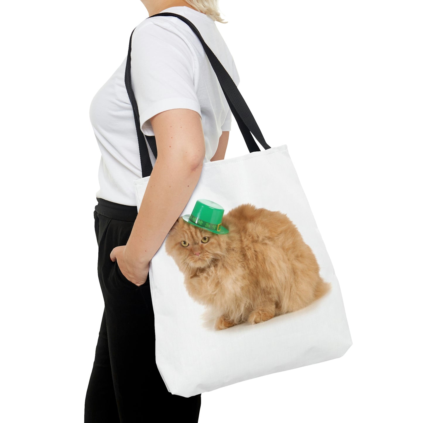 St Patrick's Day Cat AOP Tote Bag