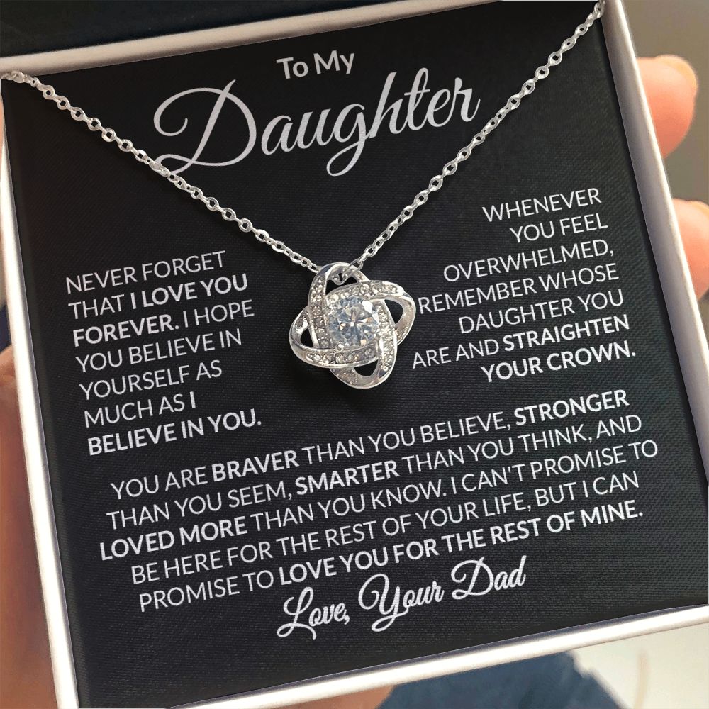 To My Daughter Love Your Dad Love Knot Necklace