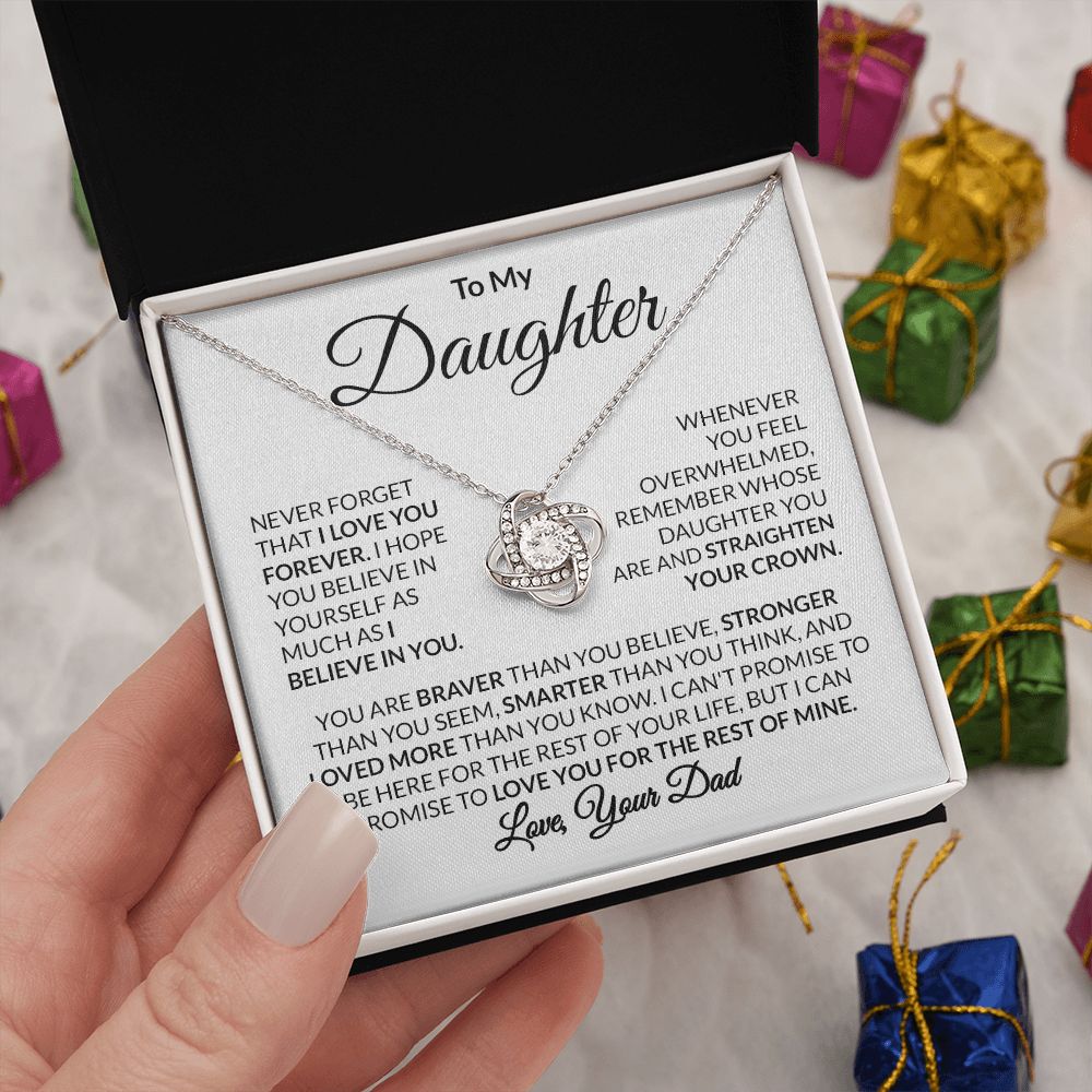 To My Daughter Love Your Dad Love Knot Necklace