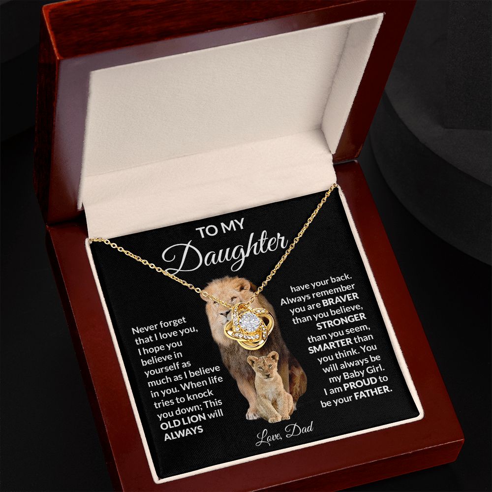 To My Daughter Love Dad Love Knot Necklace