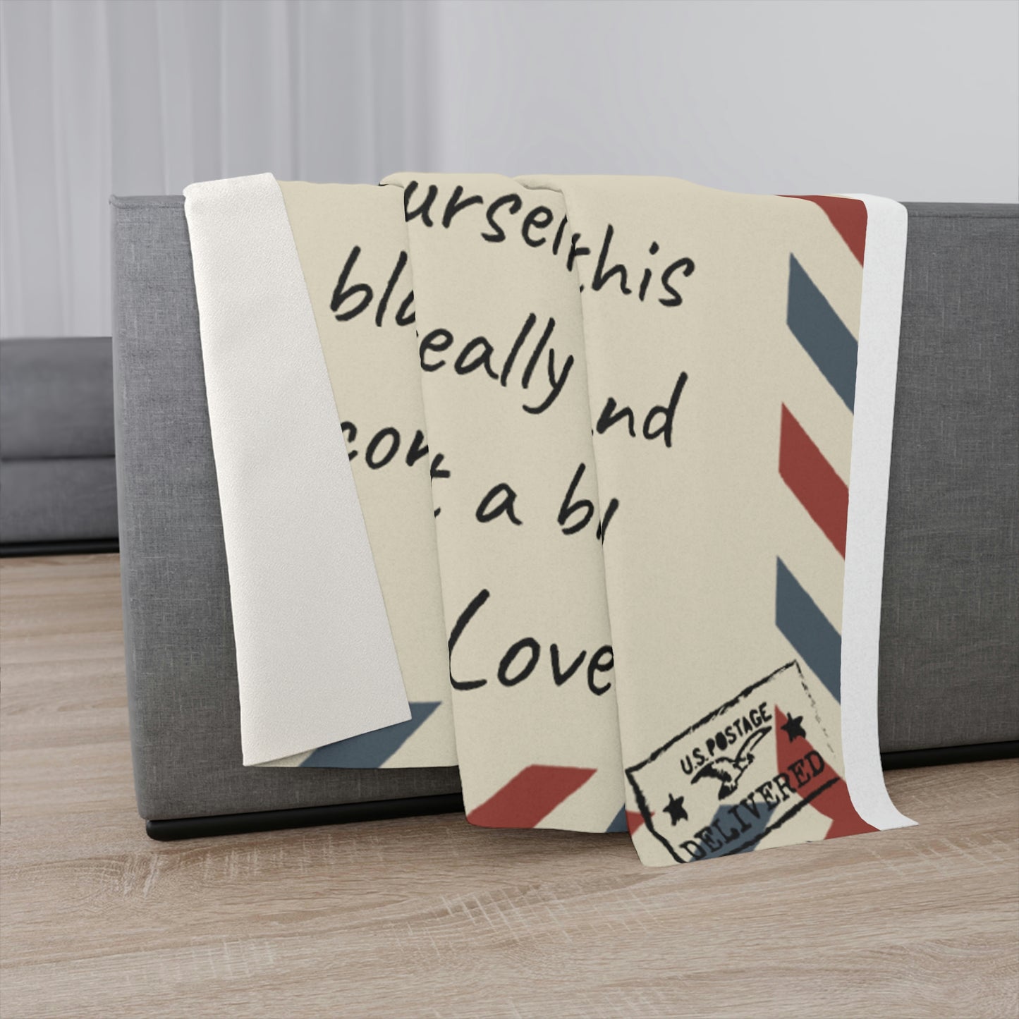Dear Mum Personalized Stamp Sherpa Blanket