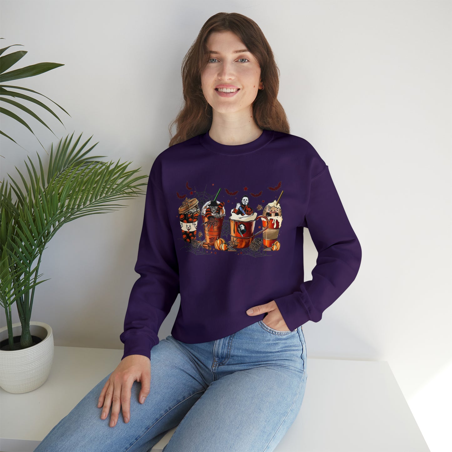 Halloween Coffee Lover Sweatshirt Unisex Heavy Blend™ Crewneck Sweatshirt