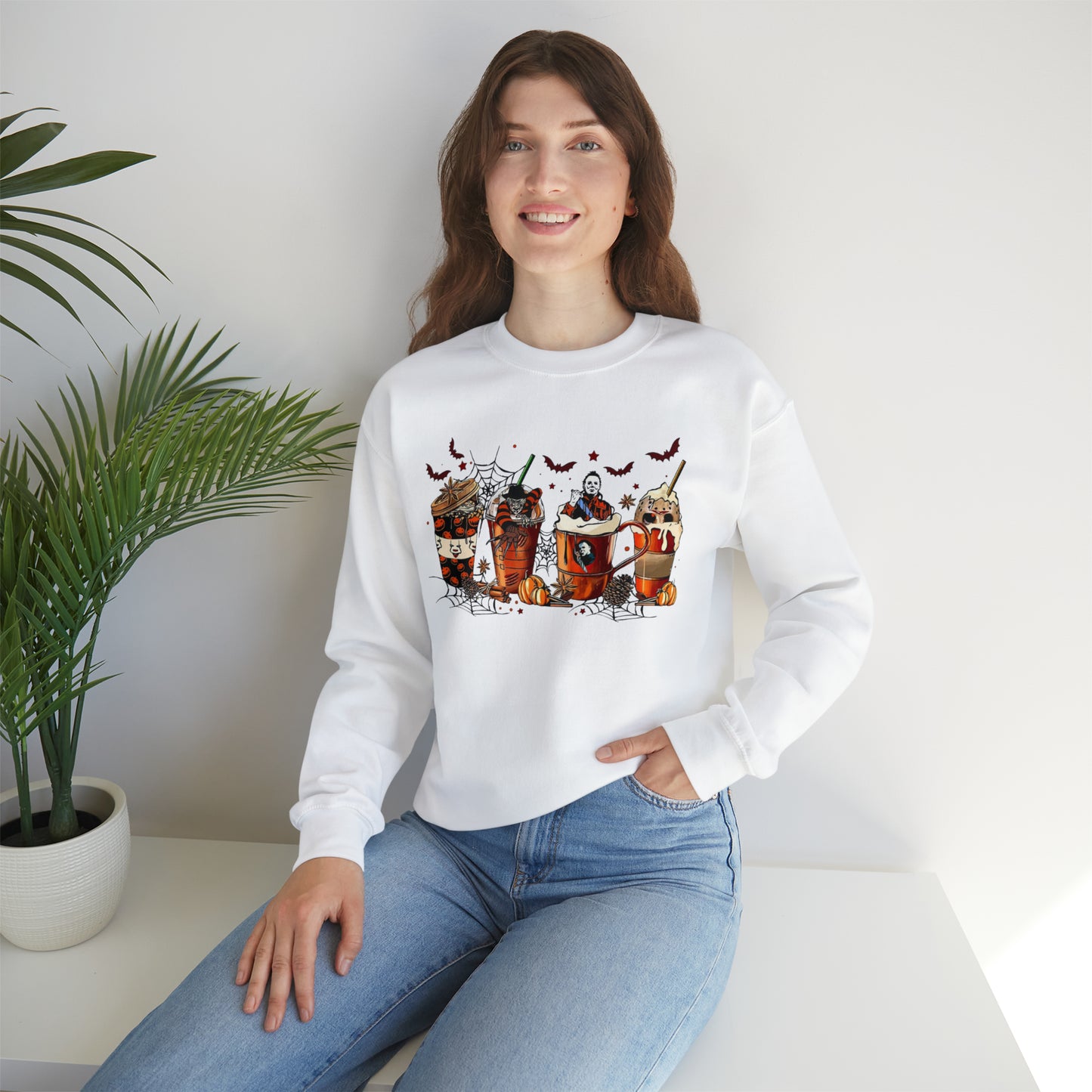 Halloween Coffee Lover Sweatshirt Unisex Heavy Blend™ Crewneck Sweatshirt