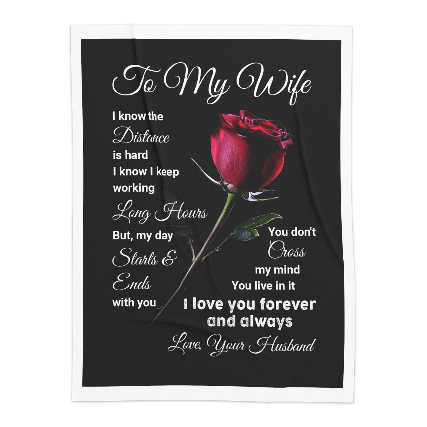 To My Wife I Know The Distance Sherpa Blanket