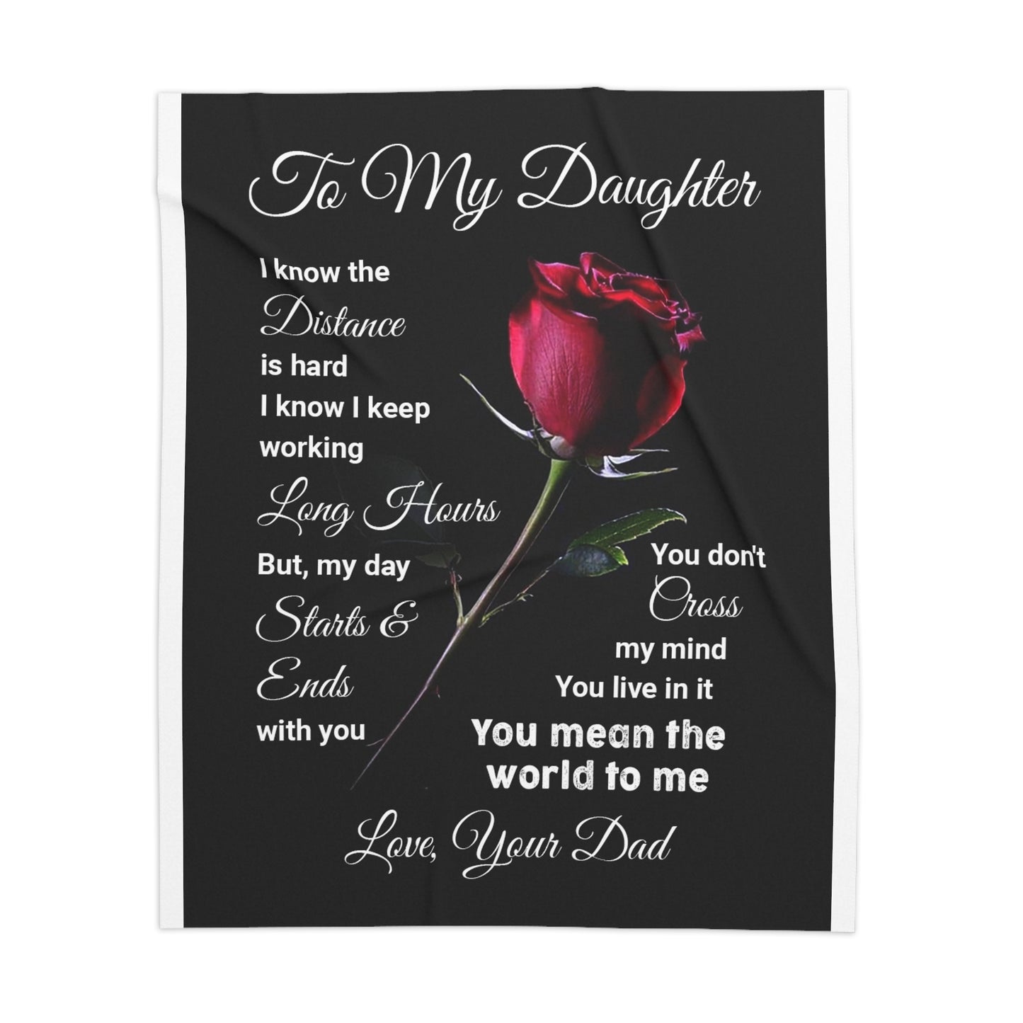 To My Daughter I Know The Distance Is Hard Sherpa Blanket