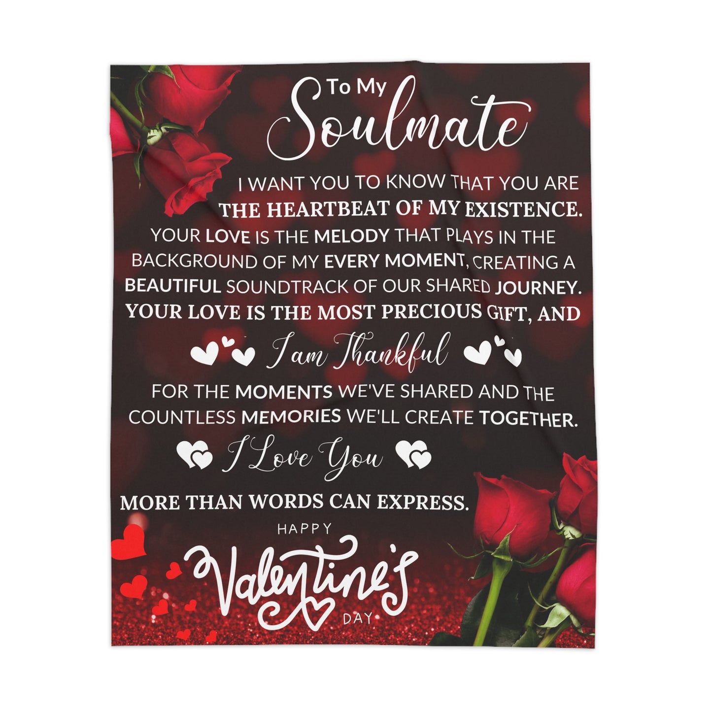 To My Soulmate I Love You More Than Word Can Express Sherpa Blanket