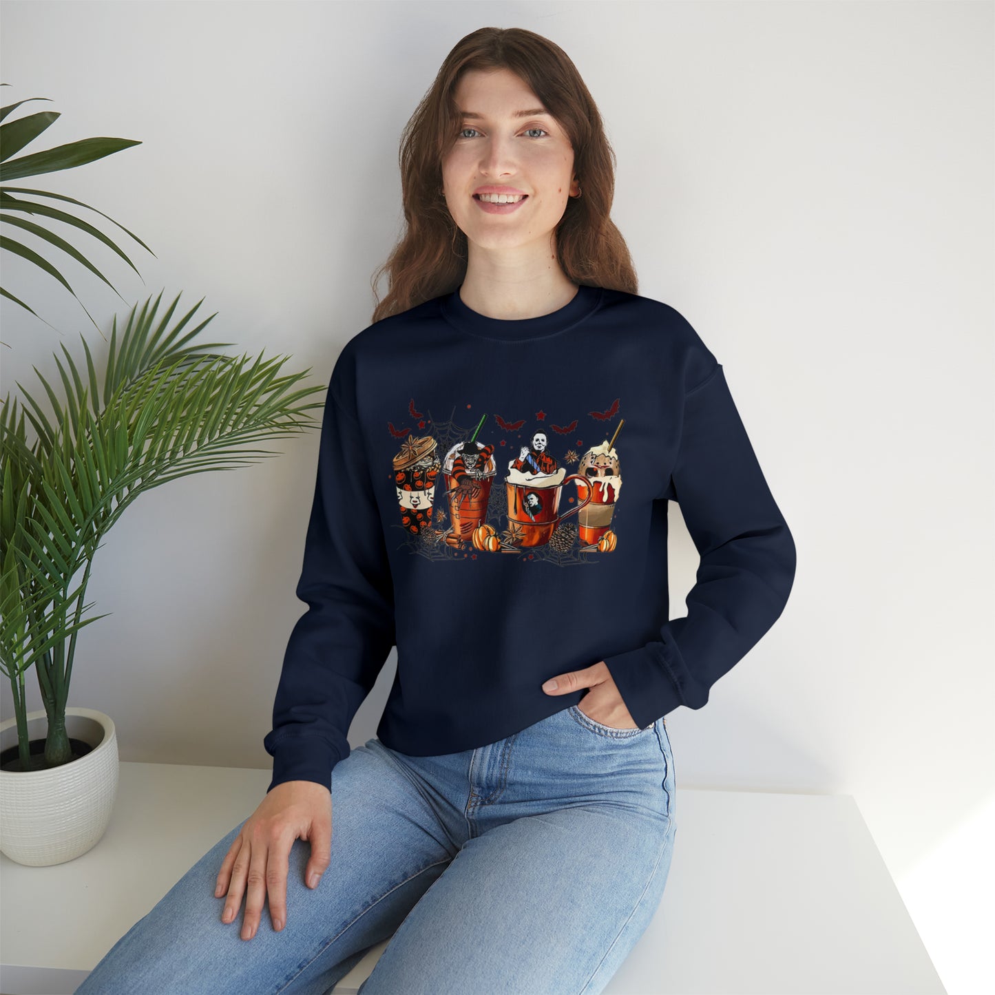 Halloween Coffee Lover Sweatshirt Unisex Heavy Blend™ Crewneck Sweatshirt