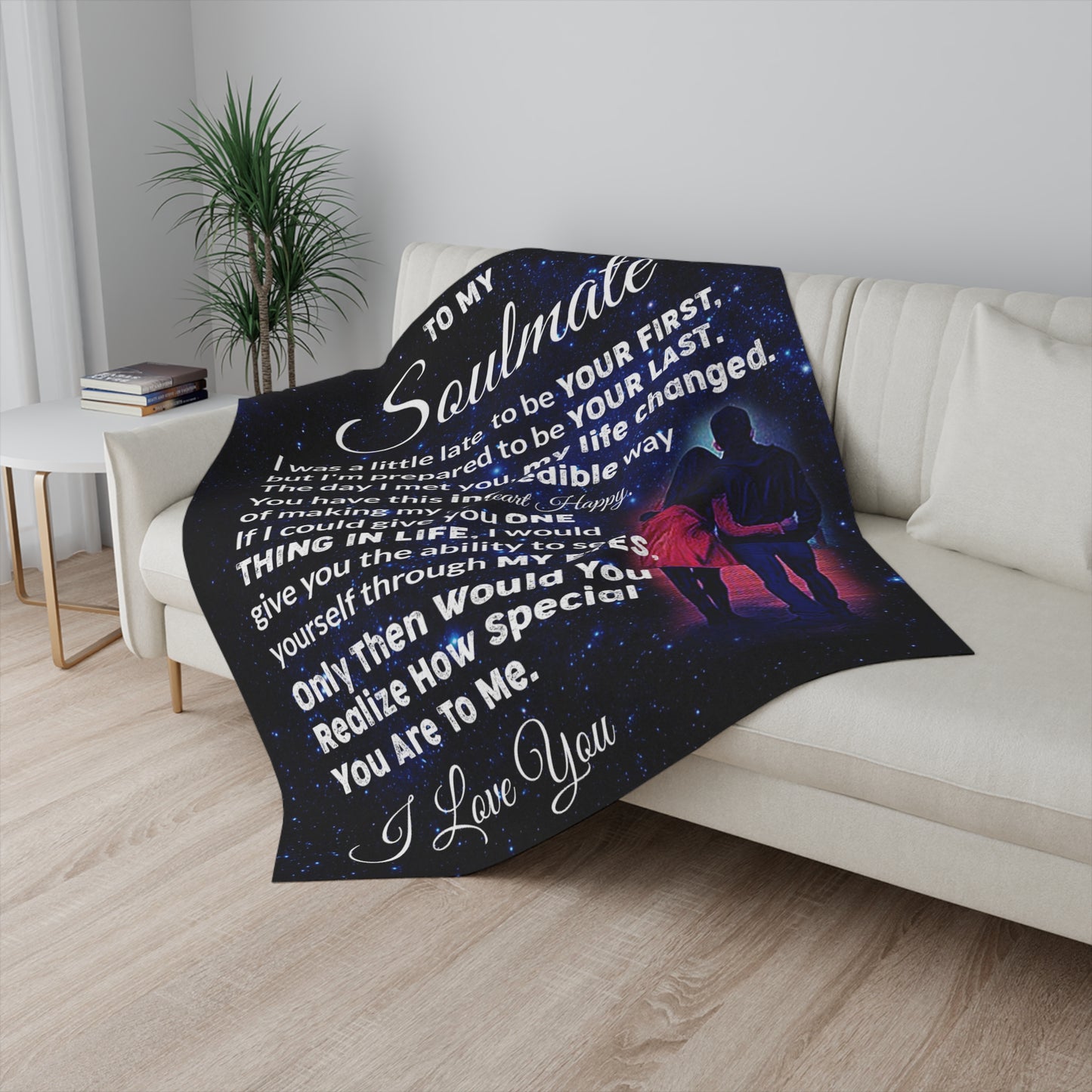 To My Soulmate Personalized Sherpa Blanket 50" x 60"