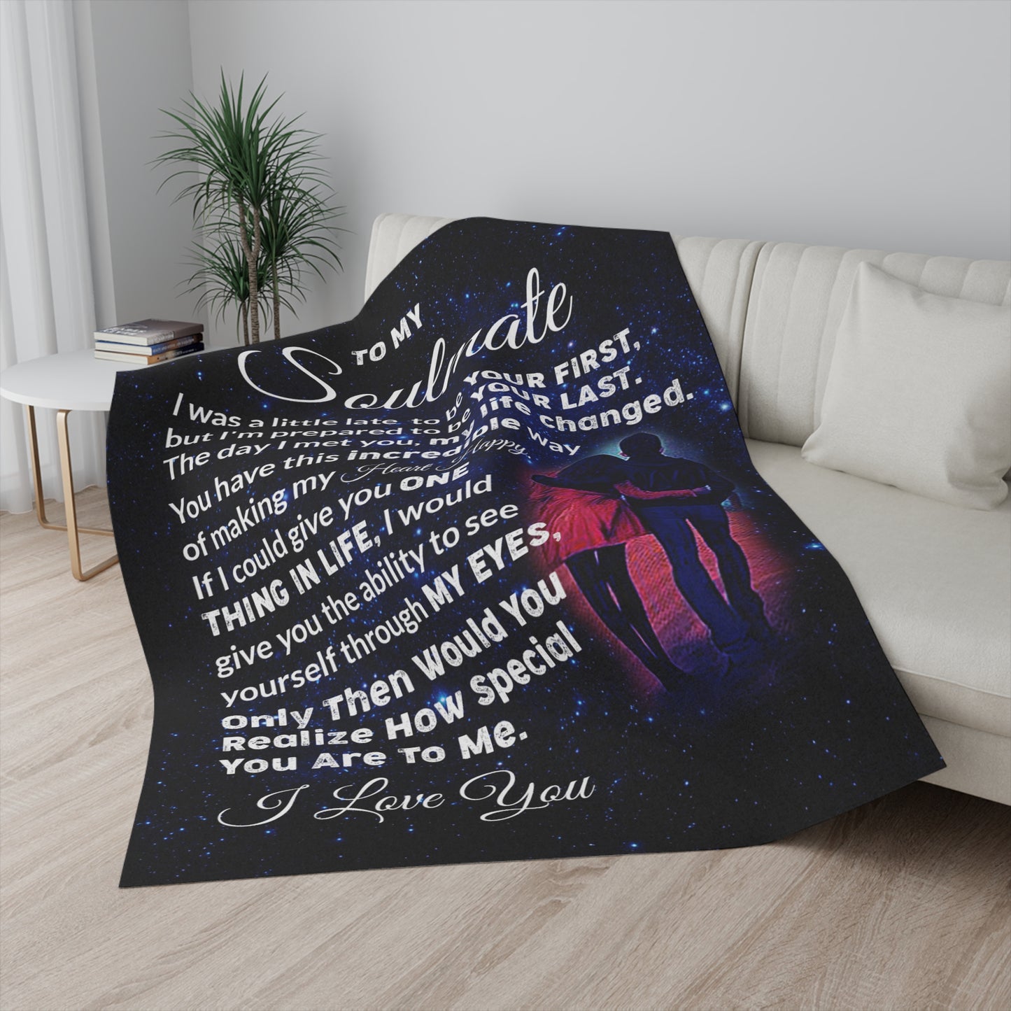 To My Soulmate Personalized Sherpa Blanket 50" x 60"