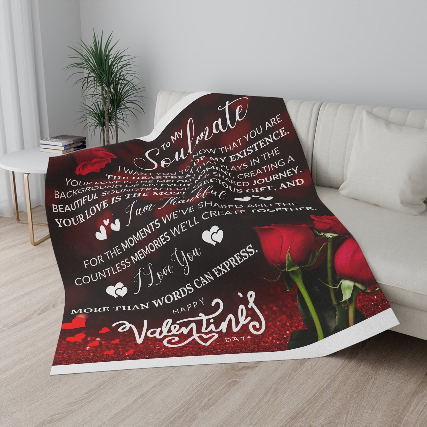 To My Soulmate I Love You More Than Word Can Express Sherpa Blanket