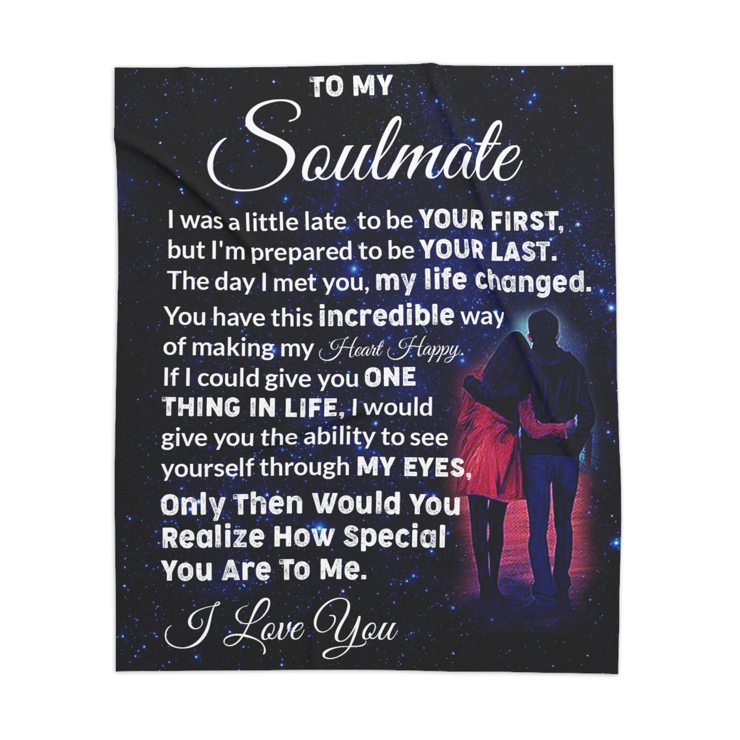 To My Soulmate Personalized Sherpa Blanket 50" x 60"
