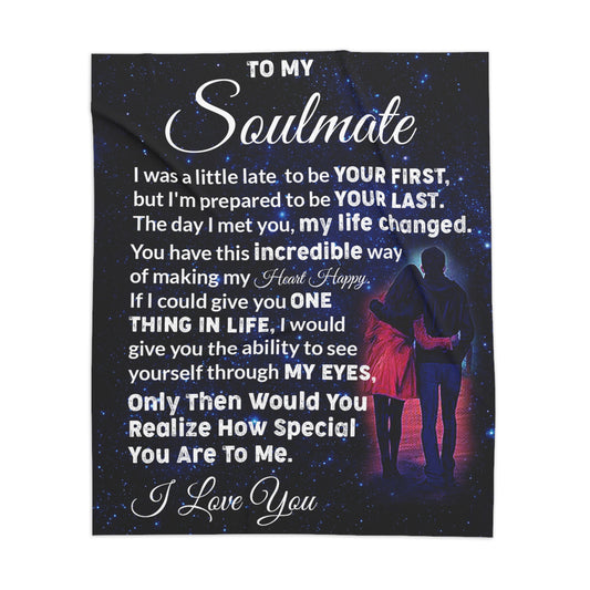 To My Soulmate Personalized Sherpa Blanket 50" x 60"