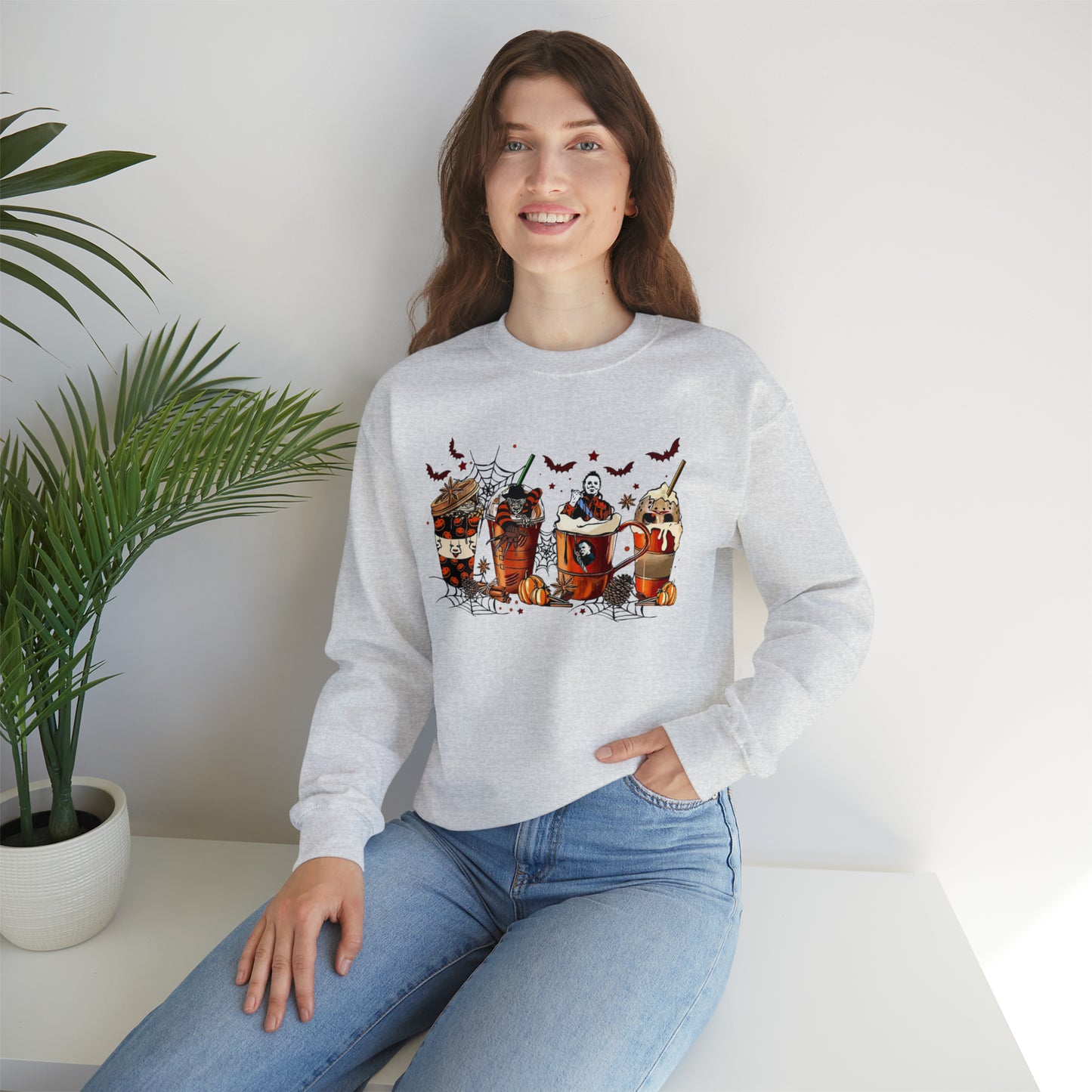 Halloween Coffee Lover Sweatshirt Unisex Heavy Blend™ Crewneck Sweatshirt