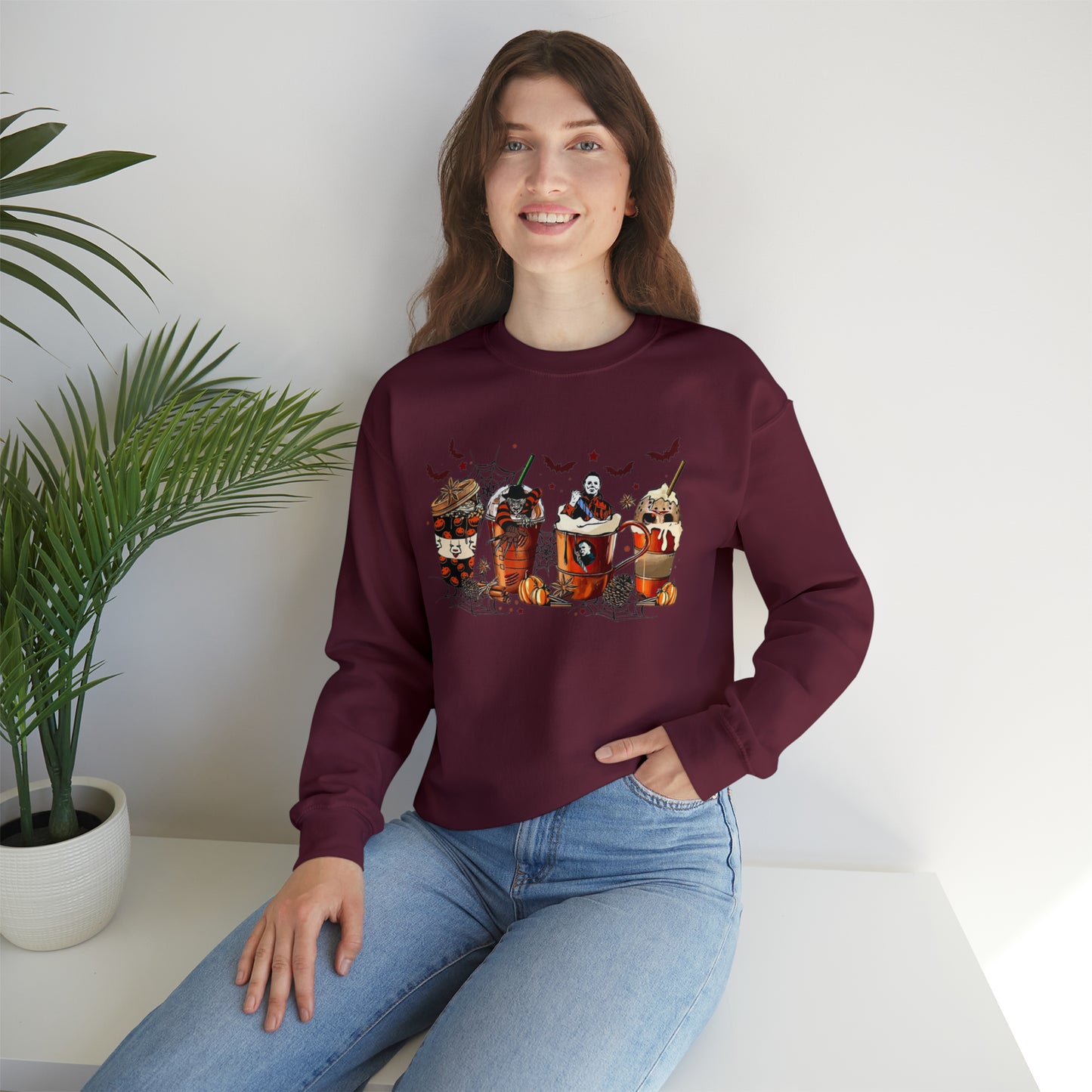 Halloween Coffee Lover Sweatshirt Unisex Heavy Blend™ Crewneck Sweatshirt