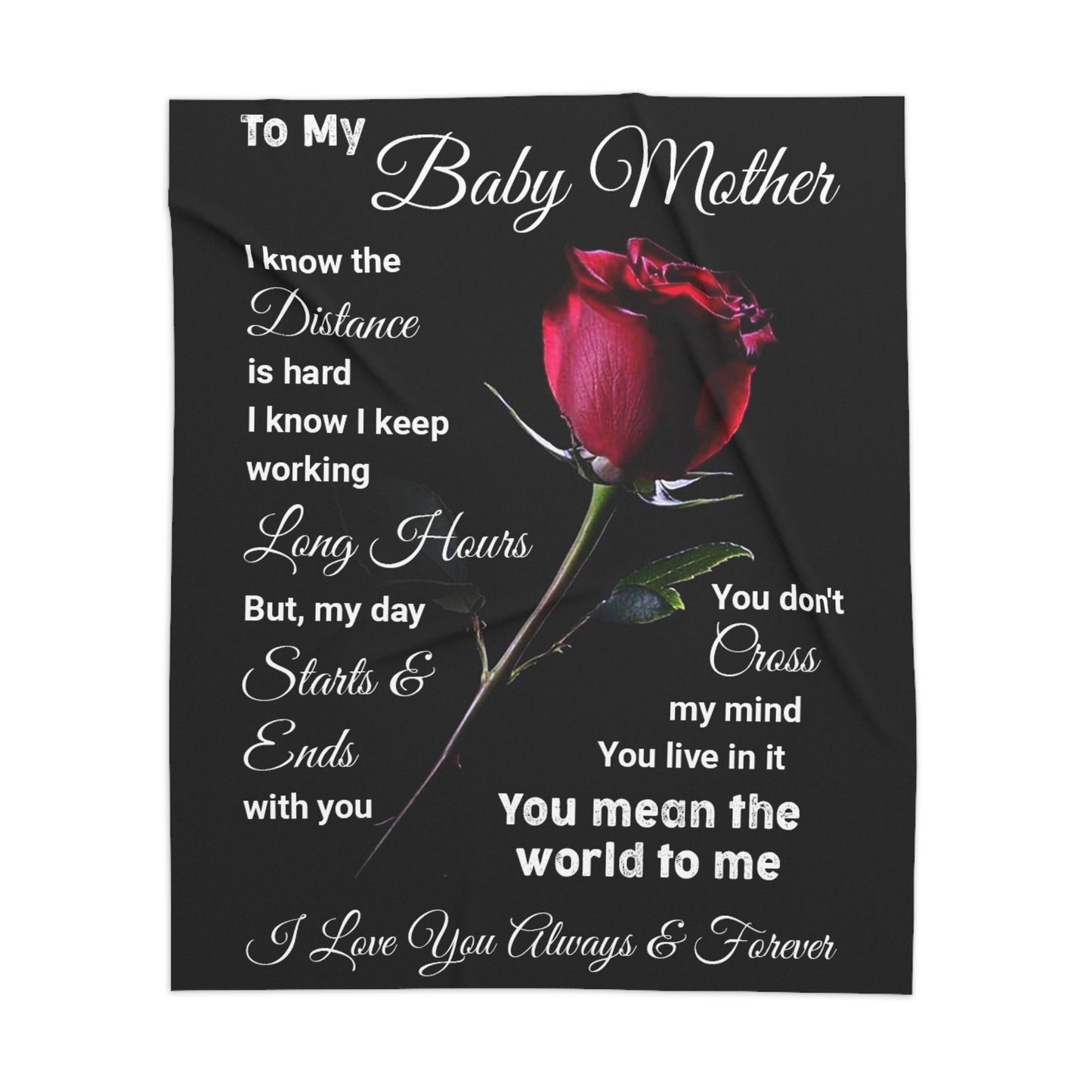 To My Baby Mother I Know The Distance Is Hard Sherpa Blanket