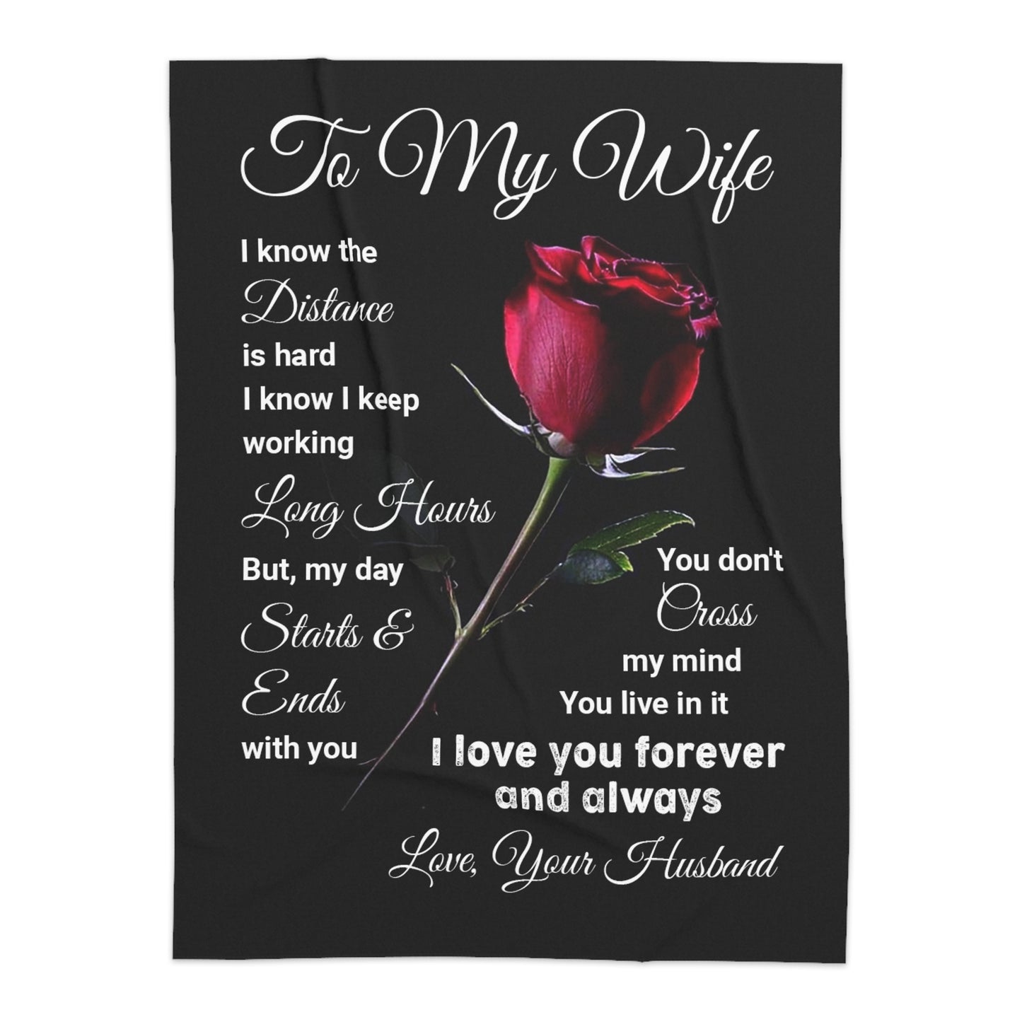 To My Wife I Know The Distance Personalized Sherpa Blanket 50" x 60"