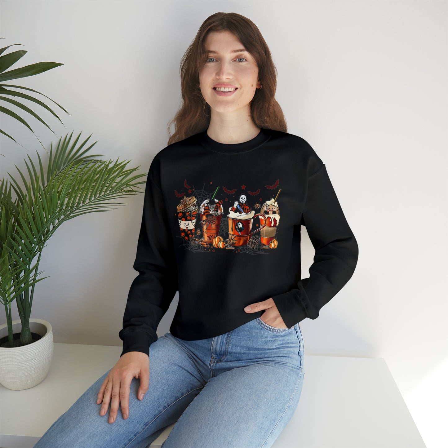 Halloween Coffee Lover Sweatshirt Unisex Heavy Blend™ Crewneck Sweatshirt