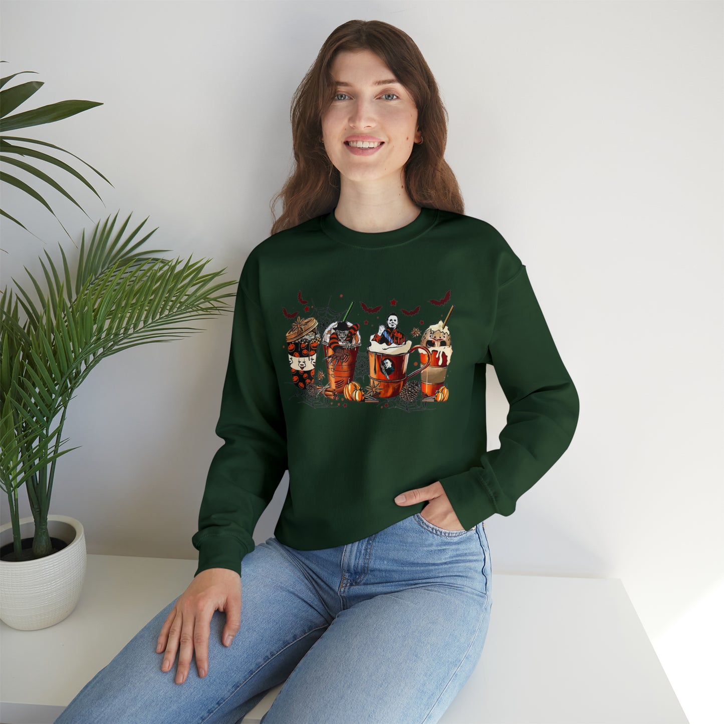Halloween Coffee Lover Sweatshirt Unisex Heavy Blend™ Crewneck Sweatshirt