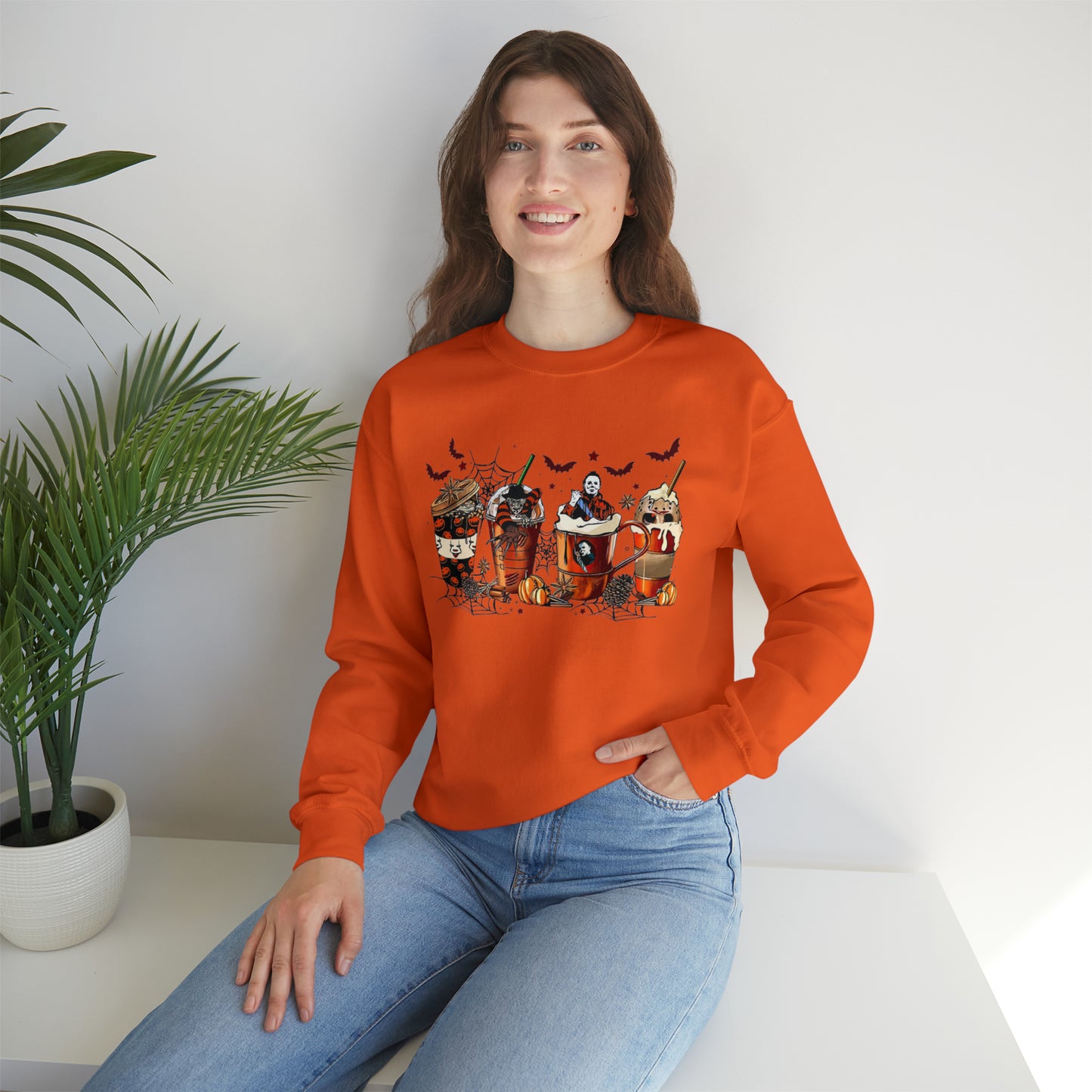 Halloween Coffee Lover Sweatshirt Unisex Heavy Blend™ Crewneck Sweatshirt