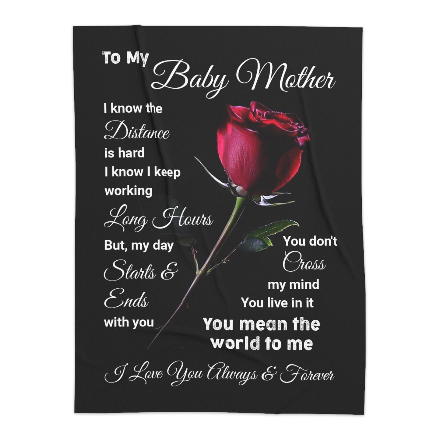 To My Baby Mother I Know The Distance Is Hard Sherpa Blanket