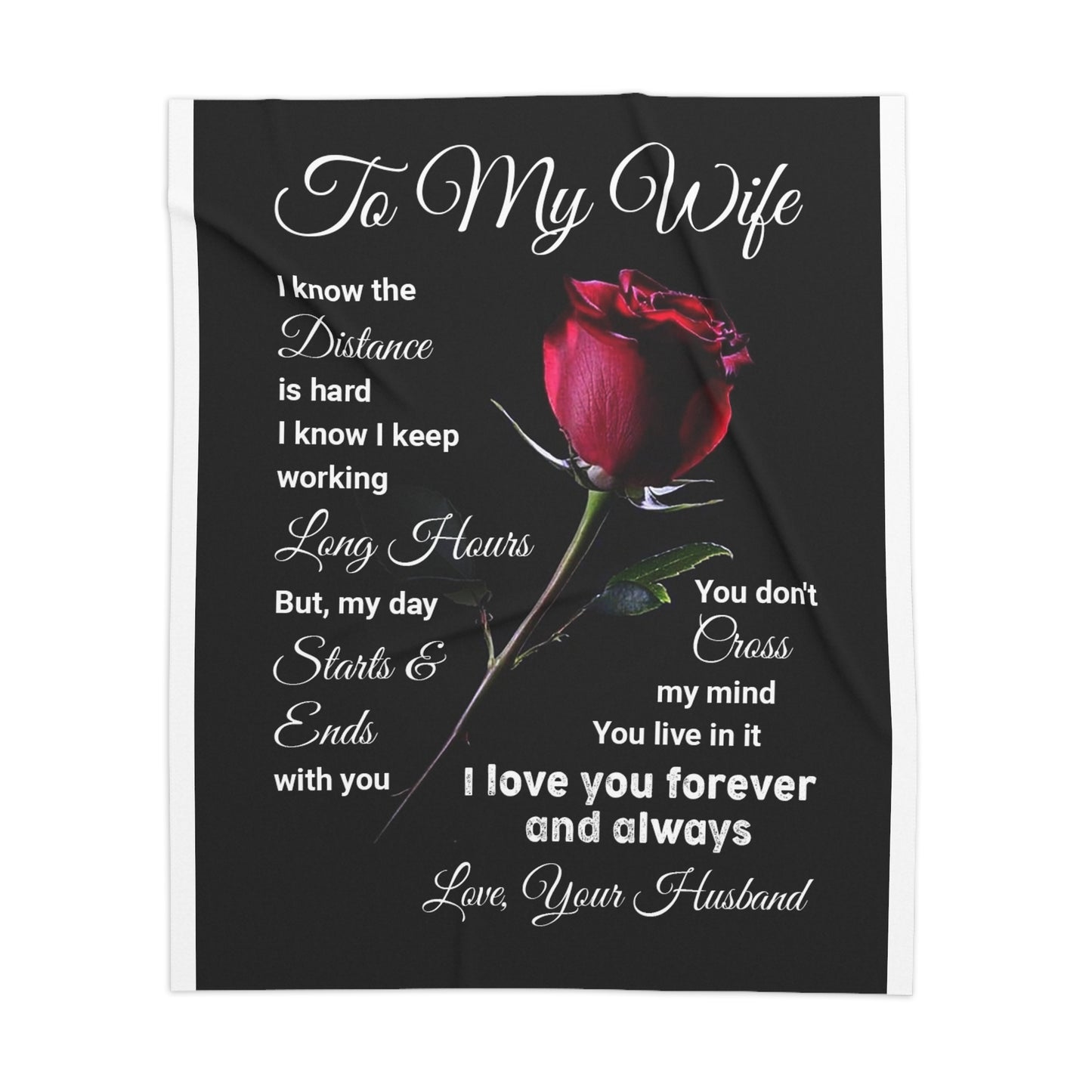 To My Wife I Know The Distance Sherpa Blanket