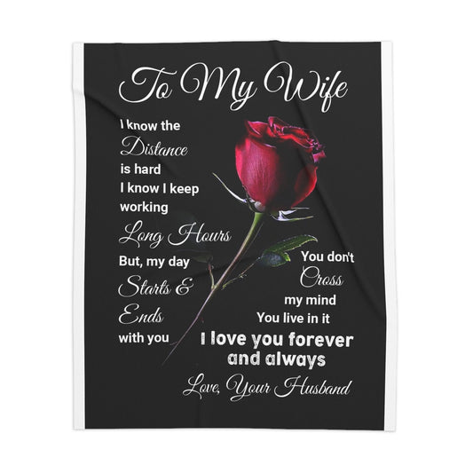 To My Wife I Know The Distance Sherpa Blanket