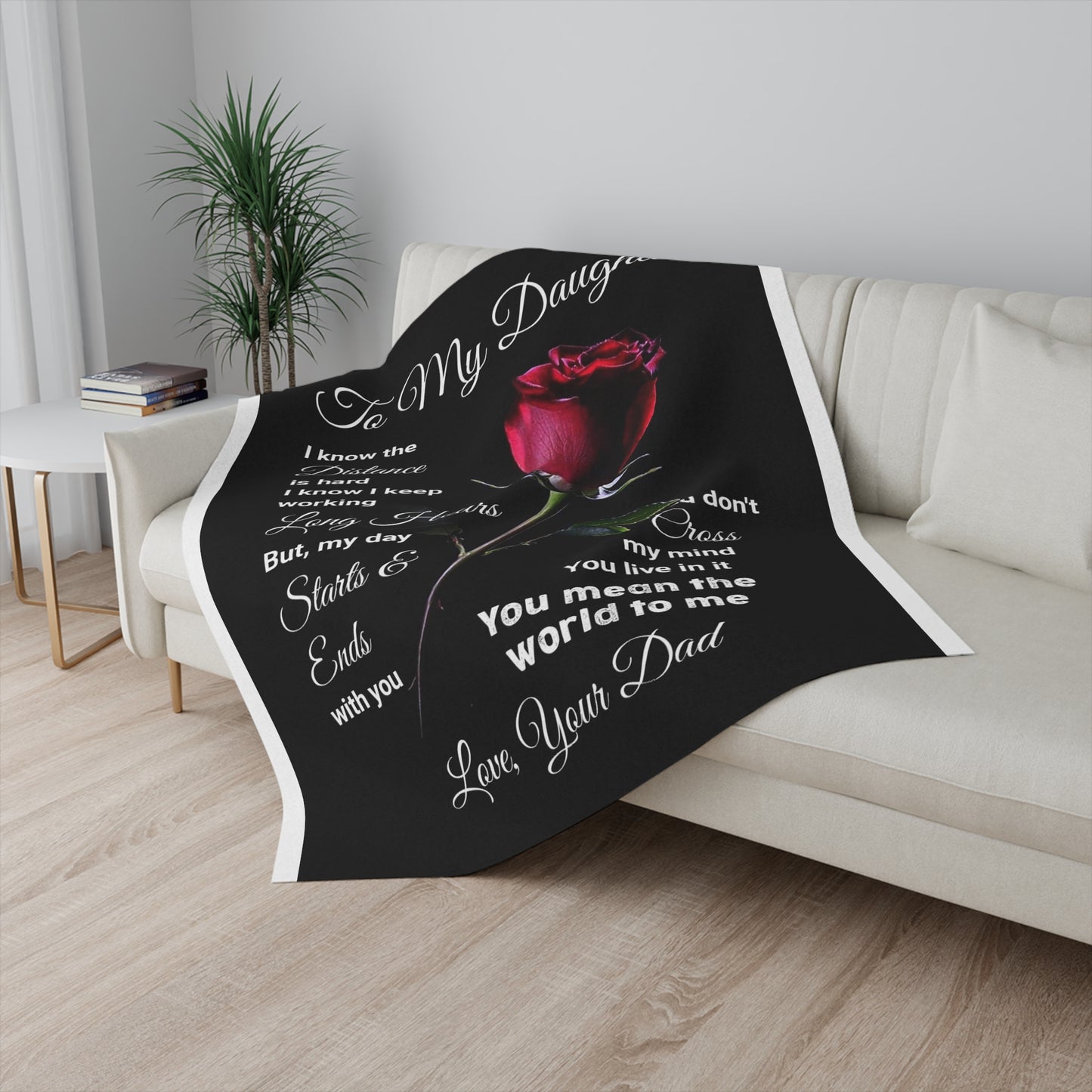 To My Daughter I Know The Distance Is Hard Sherpa Blanket