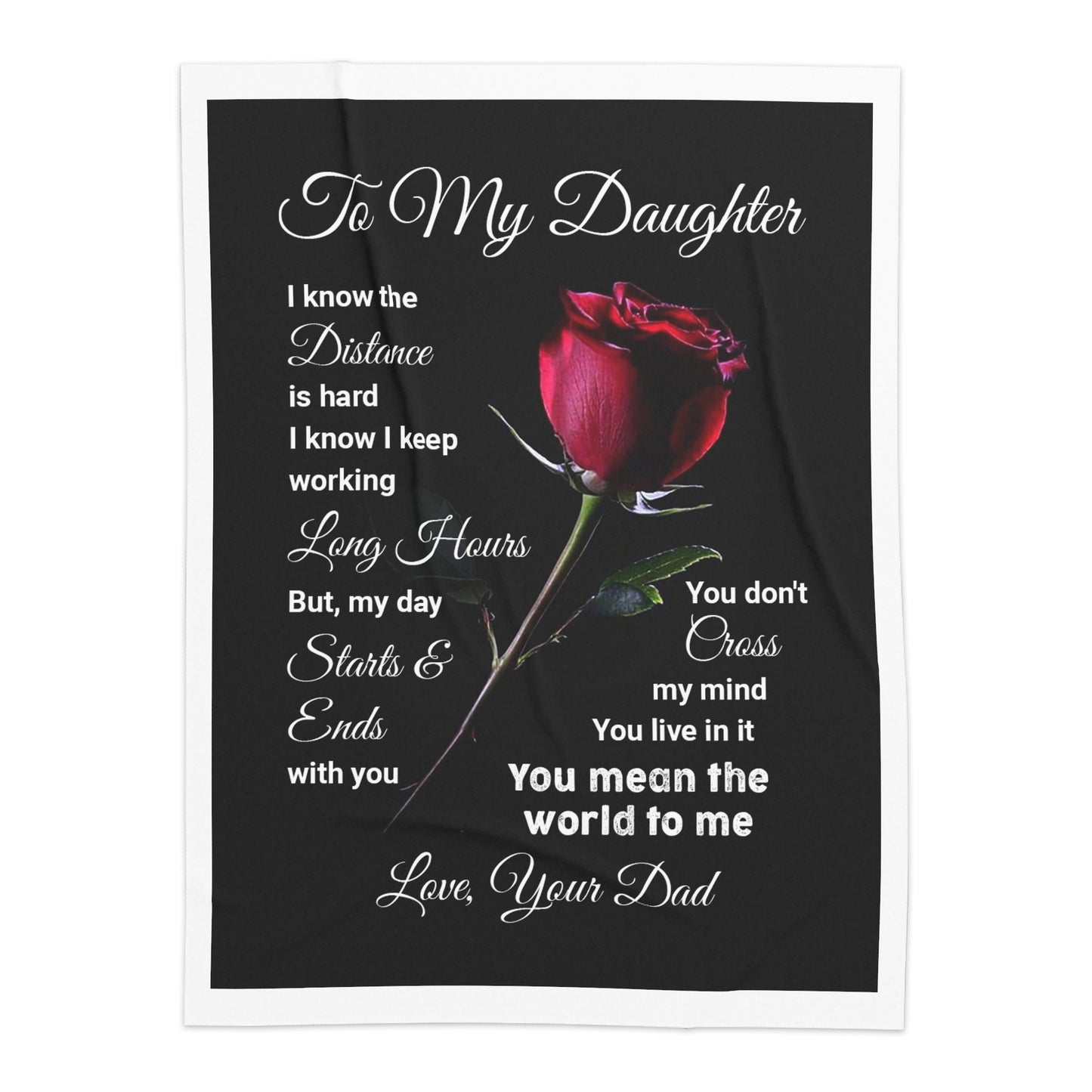 To My Daughter I Know The Distance Is Hard Sherpa Blanket
