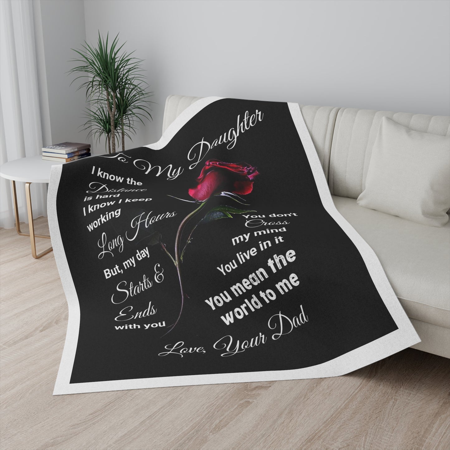 To My Daughter I Know The Distance Is Hard Sherpa Blanket