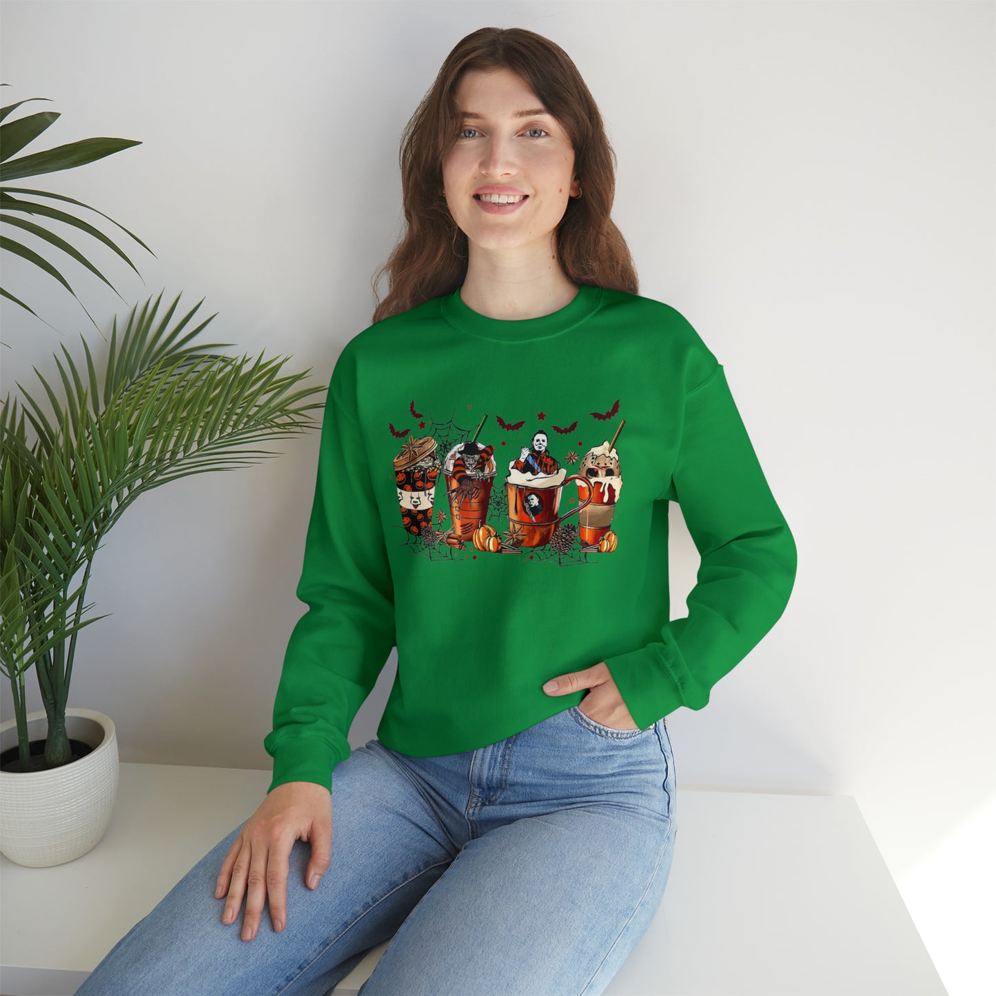 Halloween Coffee Lover Sweatshirt Unisex Heavy Blend™ Crewneck Sweatshirt