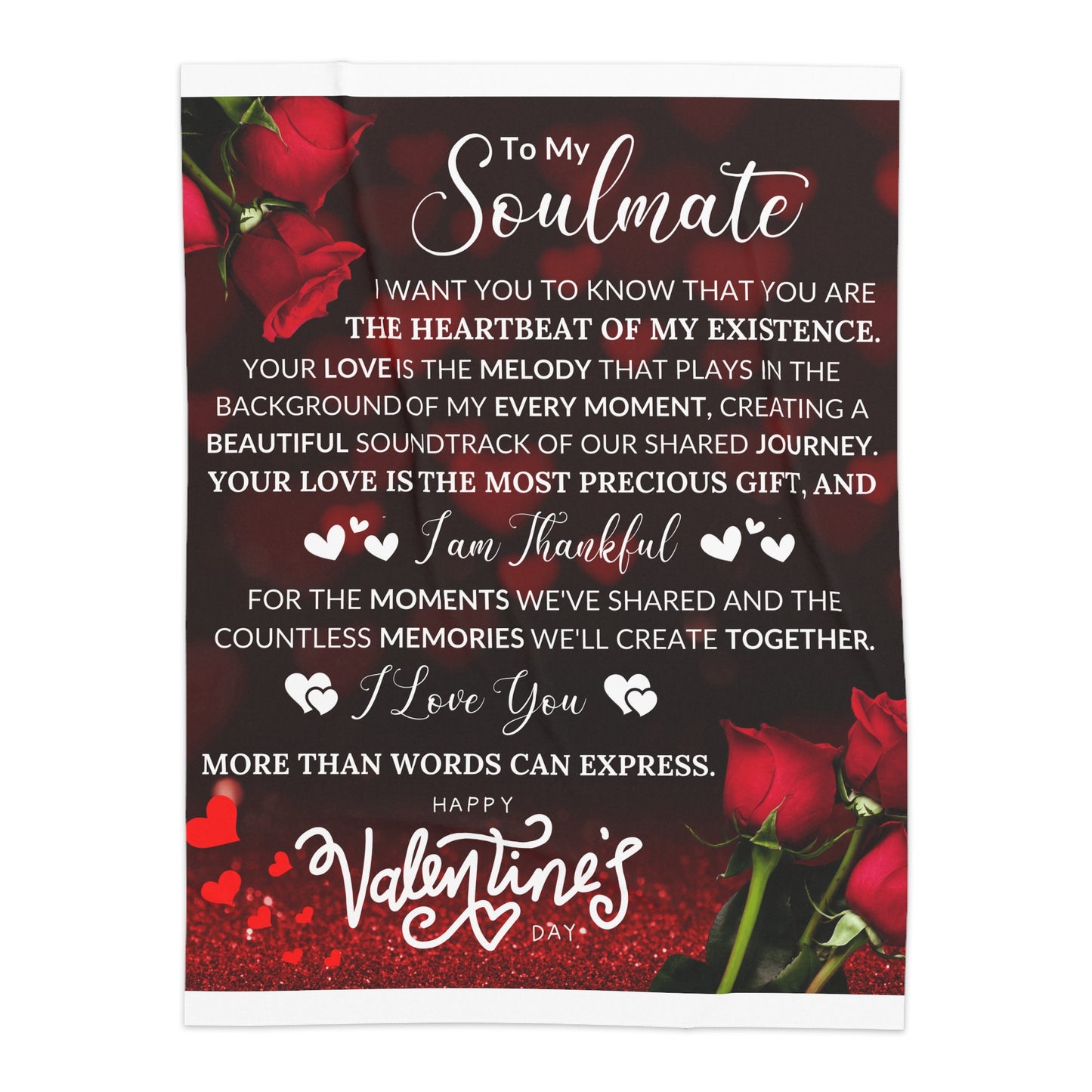To My Soulmate I Love You More Than Word Can Express Sherpa Blanket