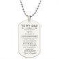 To My Dad Engraved Dog Tag Necklace!