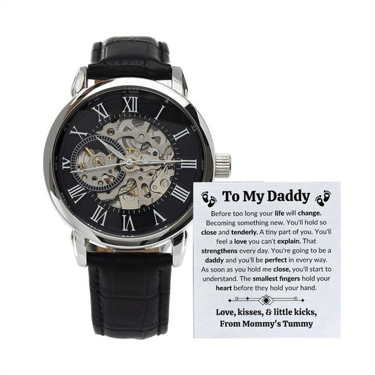 To My Daddy Men's Openwork Watch