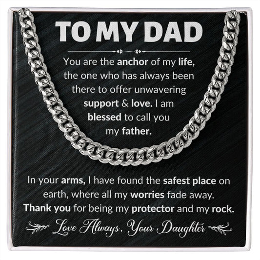 To My Dad Cuban Link Chain