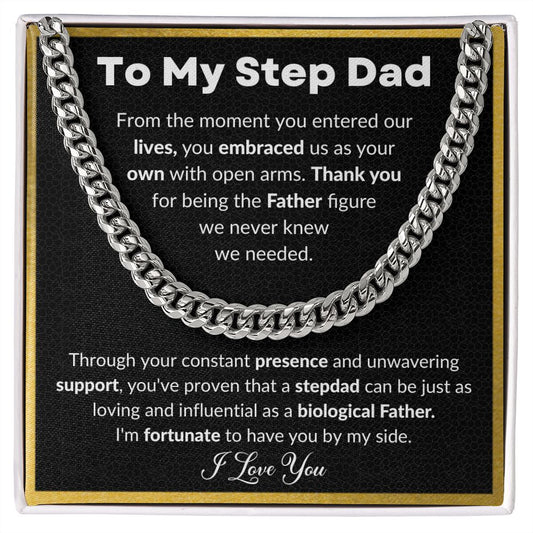 To My Step Dad Cuban Link Chain