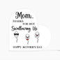 Mom Thanks For Not Swallowing Us Printed Heart Shaped Acrylic Plaque