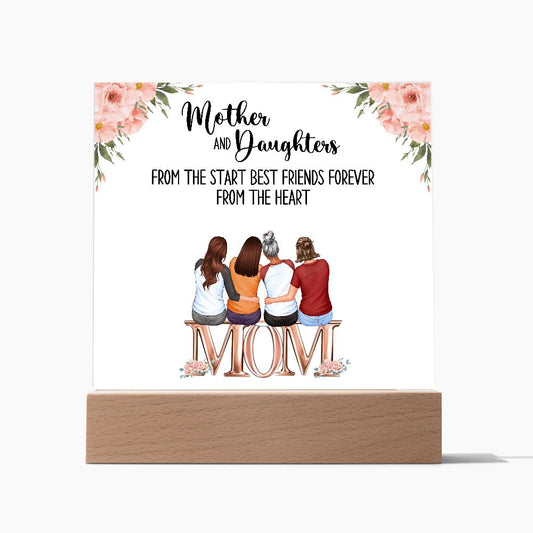 Mother And Daughter  From The Start Best Friends Forever  Square Acrylic Plaque