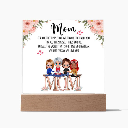 The Perfect Mothers Day Gift For All The Times We Forget To Thank You Square Acrylic Plaque