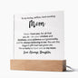 Mom I Love You For All That You Do Square Acrylic Plaque