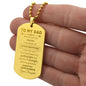 To My Dad Engraved Dog Tag Necklace!