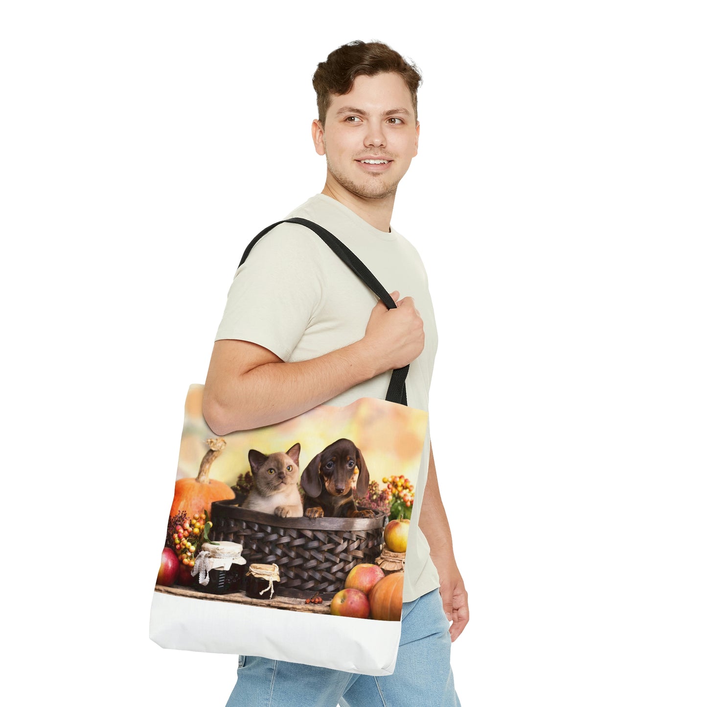 Cat and Dog AOP Tote Bag