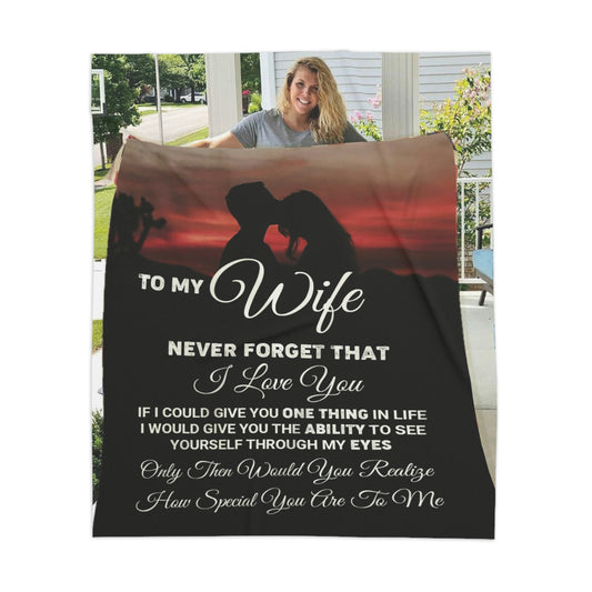 To My Wife  Never Forget That I Love You Sherpa Blanket 50" x 60"