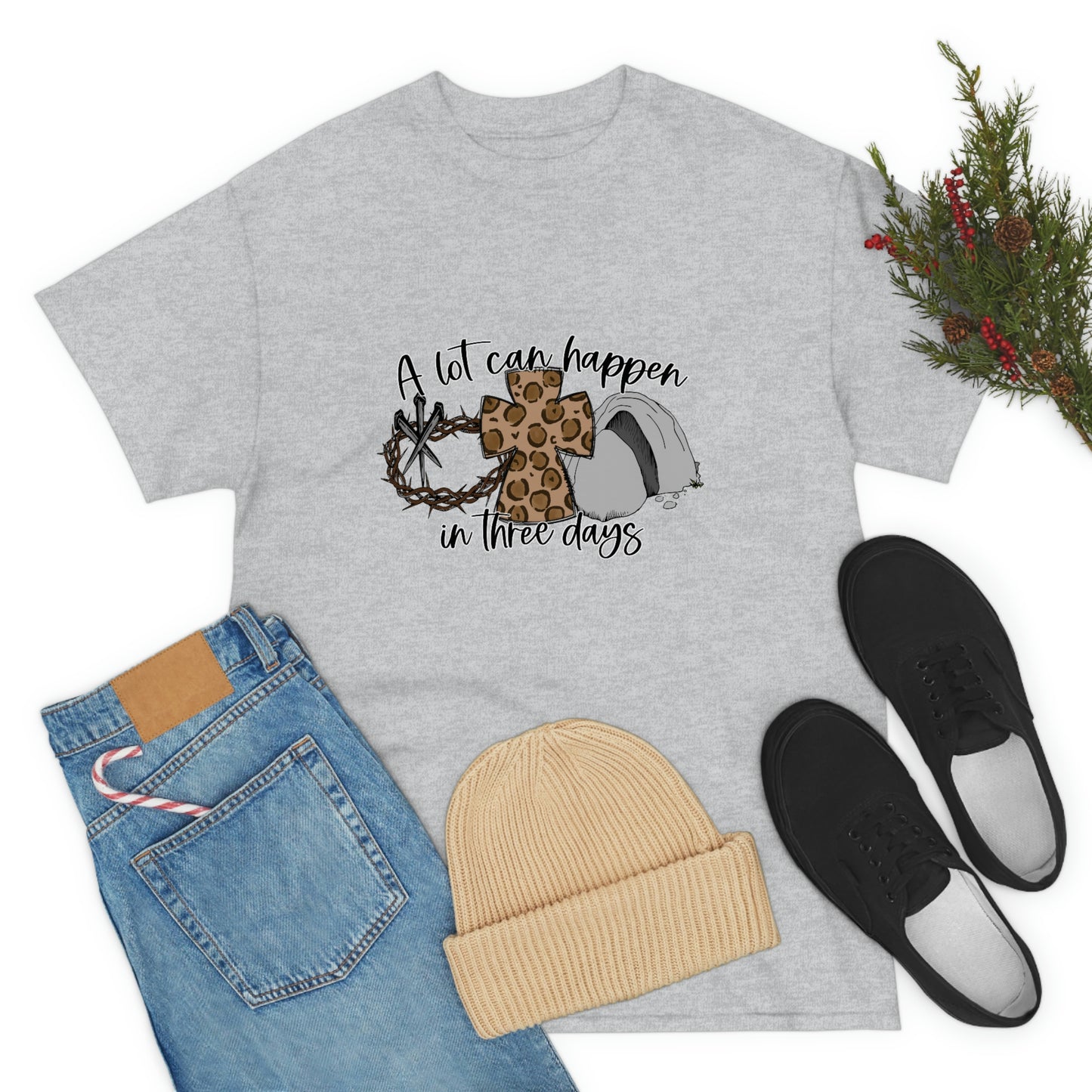 A Lot Can Happen In Three Days Unisex Heavy Cotton Tee