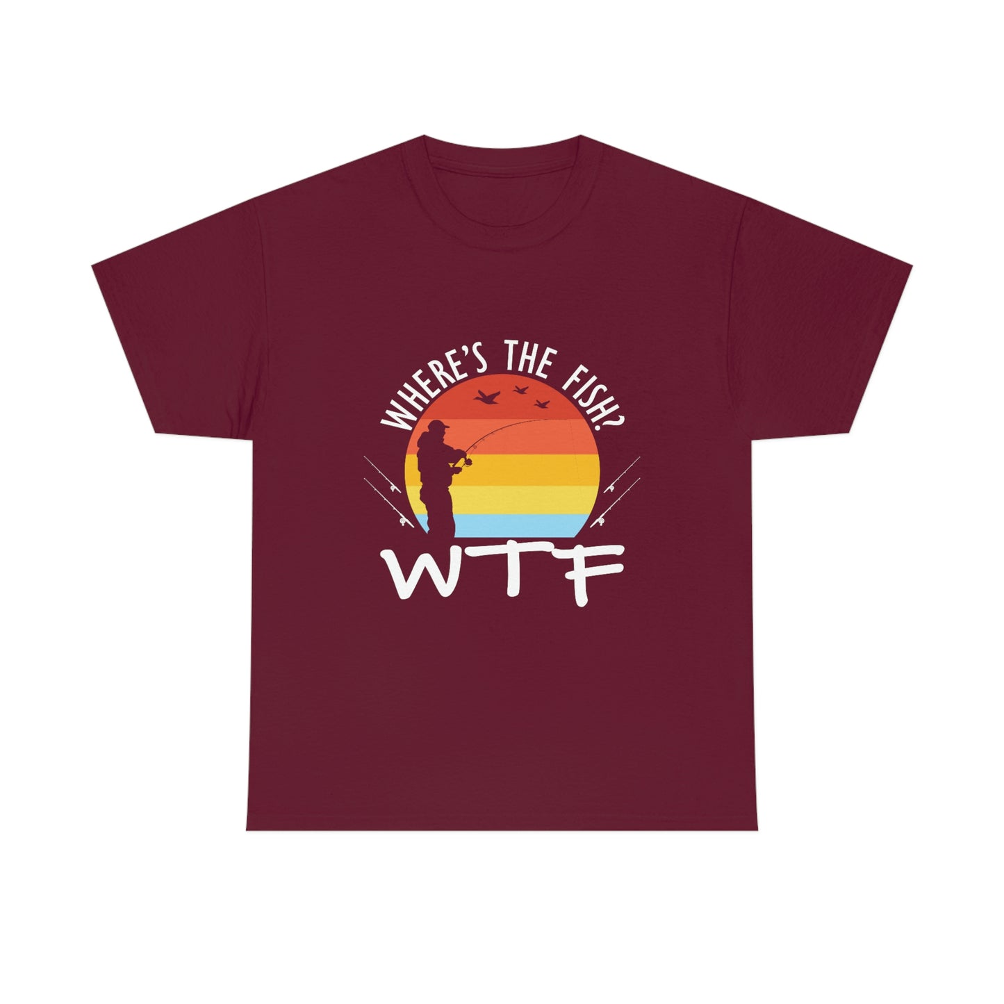 Where's The Fish  WTF Unisex Heavy Cotton Tee