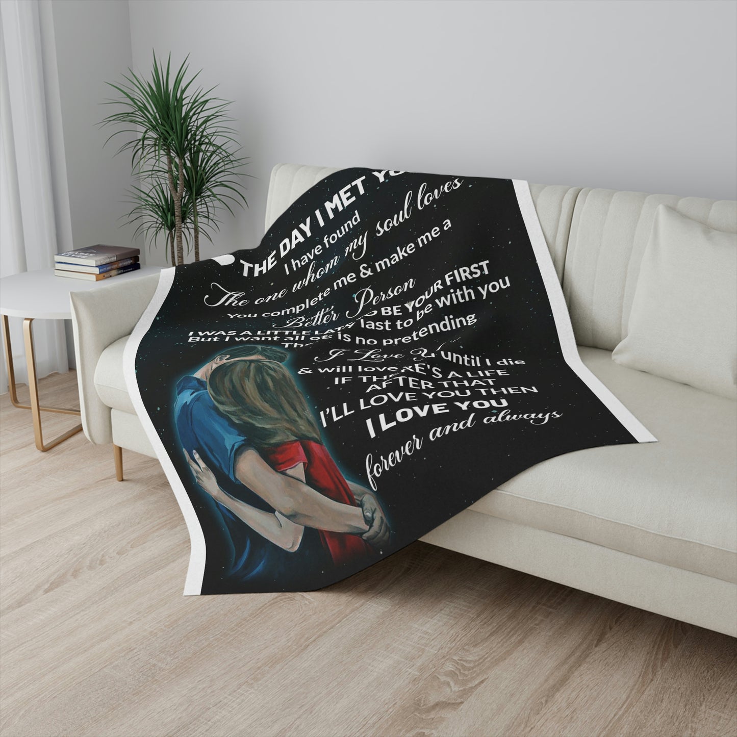 The Day I Met You Personalized Sherpa Blanket