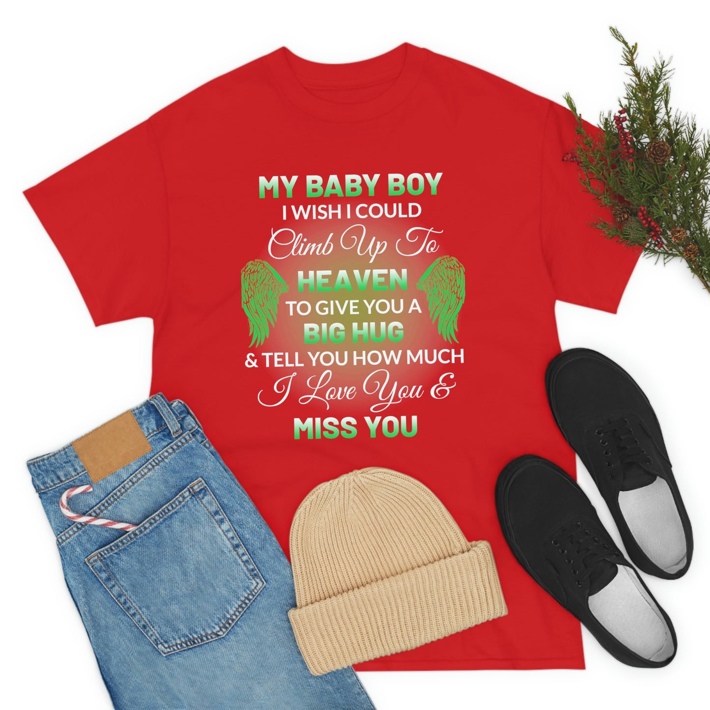 My Baby Boy I Miss You Unisex Heavy Cotton Tee