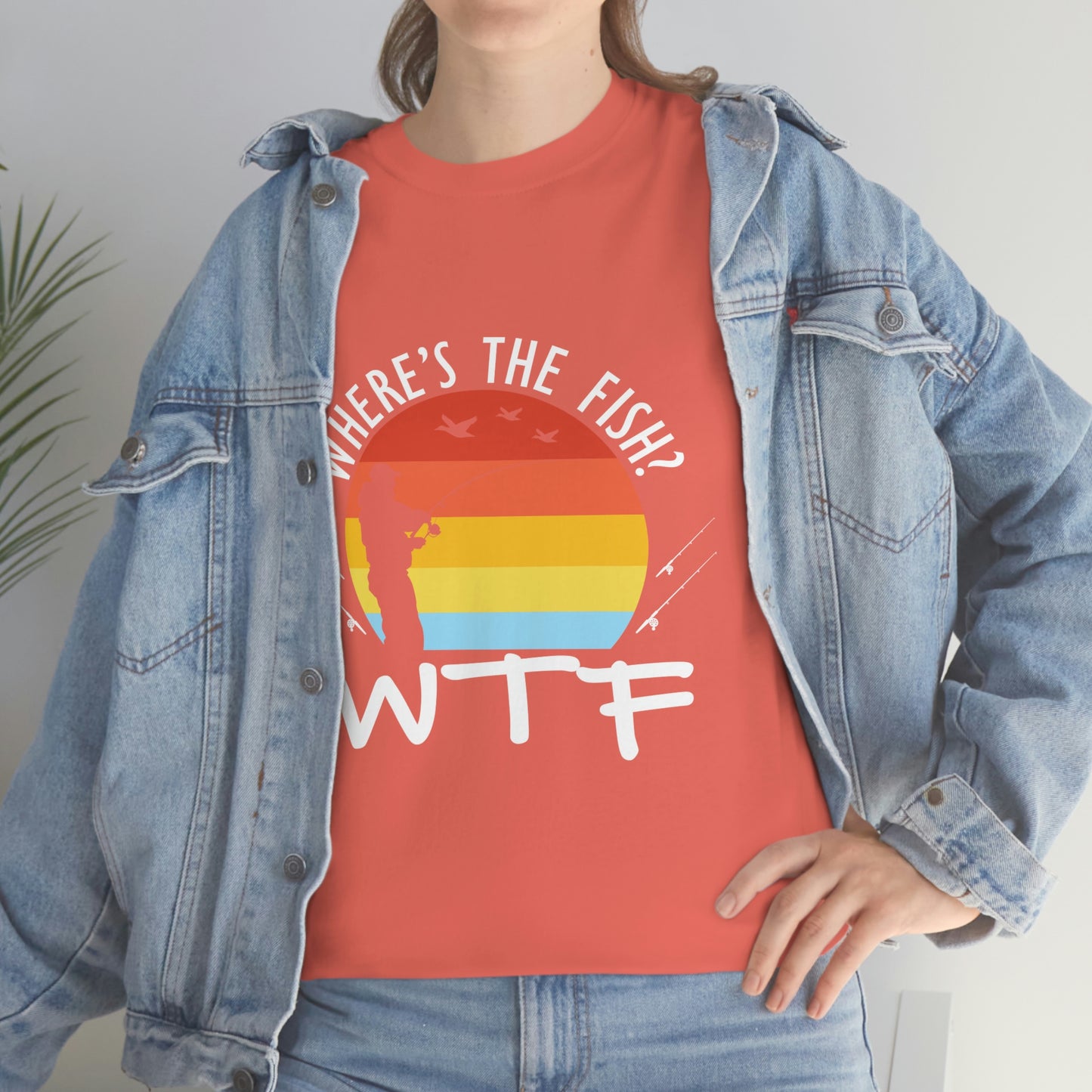 Where's The Fish  WTF Unisex Heavy Cotton Tee